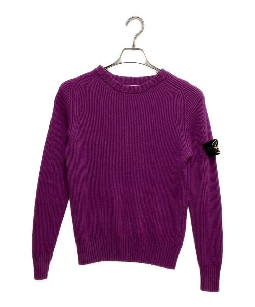 STONE ISLAND（ストーンアイランド）STONE ISLAND (ストーンアイランド) ワッペンリブニットセーター パープル サイズ:Sの古着・服飾アイテム