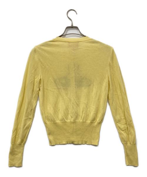 Vivienne Westwood RED LABEL（ヴィヴィアンウエストウッドレッドレーベル）Vivienne Westwood RED LABEL (ヴィヴィアンウエストウッドレッドレーベル) ドライコットンニットラフステッチオーブ刺繍クルーネックカーディガン イエロー サイズ:2の古着・服飾アイテム