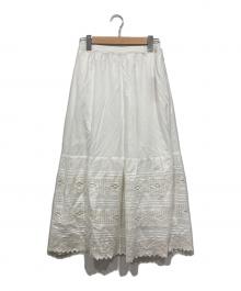 BEARDSLEY（ビアズリー）の古着「たっぷりレーススカート」｜ホワイト