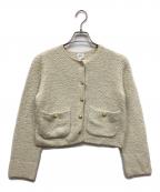 Spick and Spanスピック＆スパン）の古着「ツィードニットカーディガン」｜ベージュ