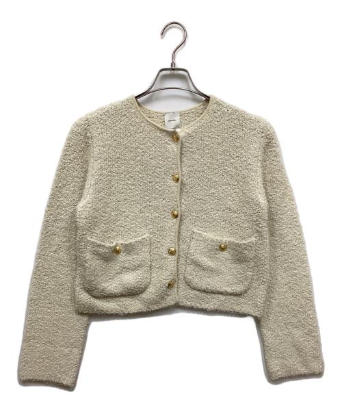 Spick and Span（スピック＆スパン）Spick and Span (スピックアンドスパン) ツィードニットカーディガン ベージュ サイズ:Fの古着・服飾アイテム