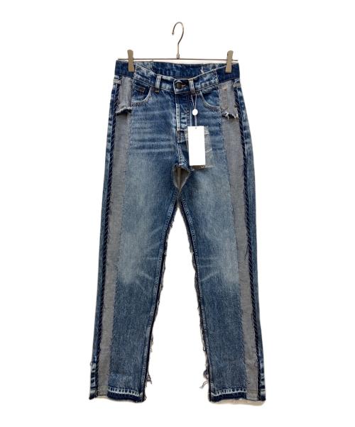 Maison Margiela（メゾンマルジェラ）Maison Margiela (メゾンマルジェラ) パッチワークデニムパンツ インディゴ サイズ:38 未使用品の古着・服飾アイテム