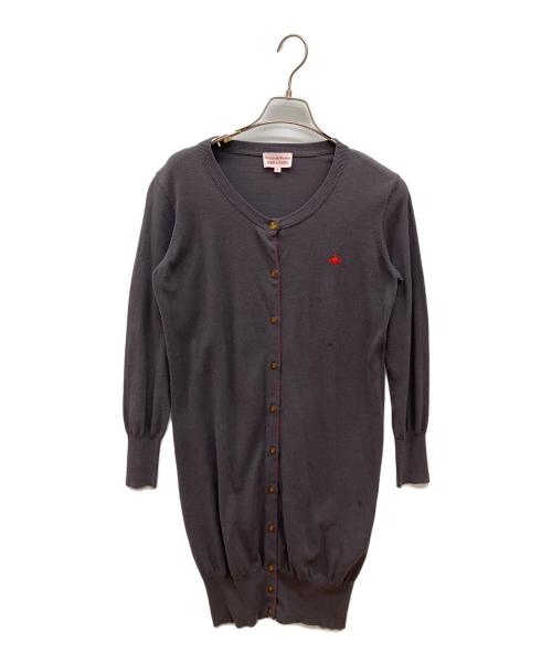 Vivienne Westwood RED LABEL（ヴィヴィアンウエストウッドレッドレーベル）Vivienne Westwood RED LABEL (ヴィヴィアンウエストウッドレッドレーベル) オーブ刺繍ロングカーディガン グレー サイズ:Mの古着・服飾アイテム