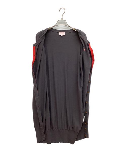 Vivienne Westwood RED LABEL（ヴィヴィアンウエストウッドレッドレーベル）Vivienne Westwood RED LABEL (ヴィヴィアンウエストウッドレッドレーベル) オーブ刺繍ロングカーディガン グレー サイズ:Mの古着・服飾アイテム