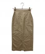 DRESSTERIORドレステリア）の古着「リネンブレンドタイトスカート」｜ベージュ