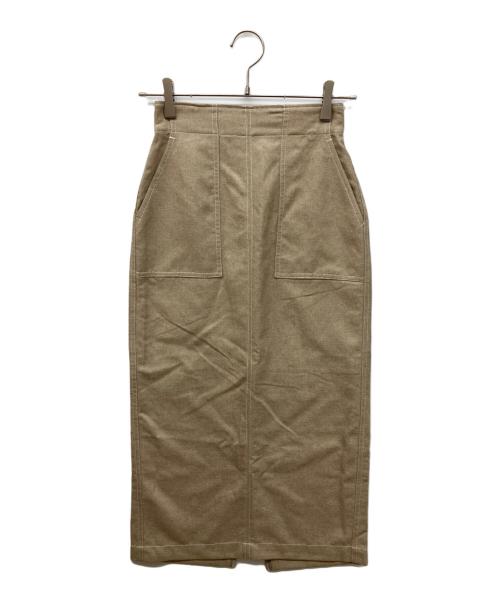 DRESSTERIOR（ドレステリア）DRESSTERIOR (ドレステリア) リネンブレンドタイトスカート ベージュ サイズ:34の古着・服飾アイテム
