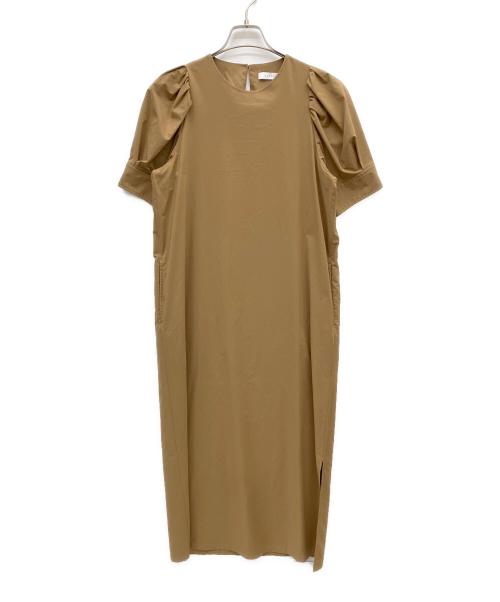 ESTNATION（エストネーション）ESTNATION (エストネーション) コットンタイプライターボリュームワンピース キャメル サイズ:36の古着・服飾アイテム