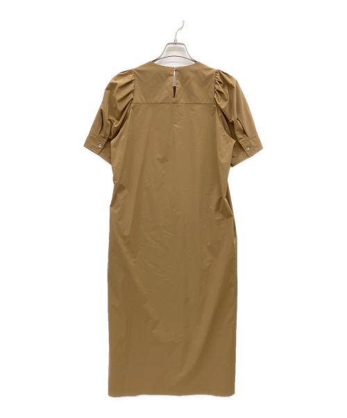 ESTNATION（エストネーション）ESTNATION (エストネーション) コットンタイプライターボリュームワンピース キャメル サイズ:36の古着・服飾アイテム