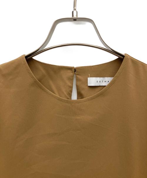 ESTNATION（エストネーション）ESTNATION (エストネーション) コットンタイプライターボリュームワンピース キャメル サイズ:36の古着・服飾アイテム
