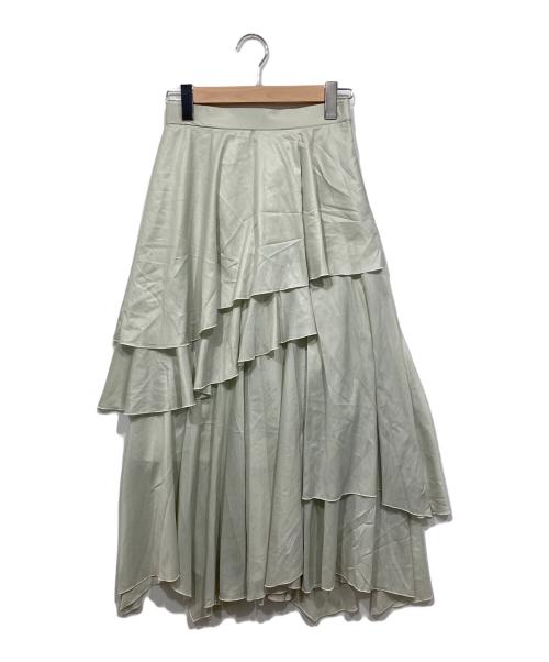FRAY ID（フレイ アイディー）FRAY ID (フレイ アイディー) イレヘムティアードスカート ミント サイズ:1の古着・服飾アイテム