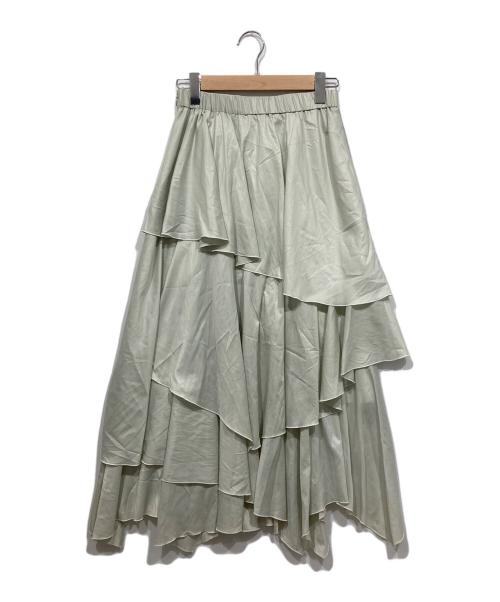 FRAY ID（フレイ アイディー）FRAY ID (フレイ アイディー) イレヘムティアードスカート ミント サイズ:1の古着・服飾アイテム