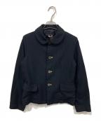 COMME des GARCONS GIRLコムデギャルソンガール）の古着「丸襟ポリ縮絨製品染ジャケット」｜ネイビー