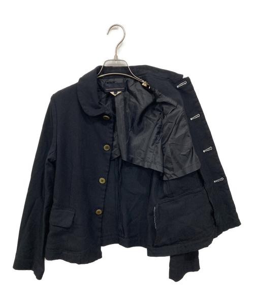 COMME des GARCONS GIRL（コムデギャルソンガール）COMME des GARCONS GIRL (コムデギャルソンガール) 丸襟ポリ縮絨製品染ジャケット ネイビー サイズ:XSの古着・服飾アイテム