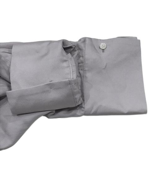 CHAOS（カオス）Chaos (カオス) バンドカラー サイドスリットシャツ/ノーカラーシャツ グレー×ベージュ サイズ:Ｆの古着・服飾アイテム