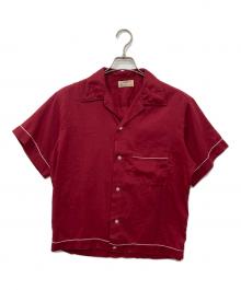 Hilton（ヒルトン）の古着「オールドオープンカラーシャツ」｜ワインレッド