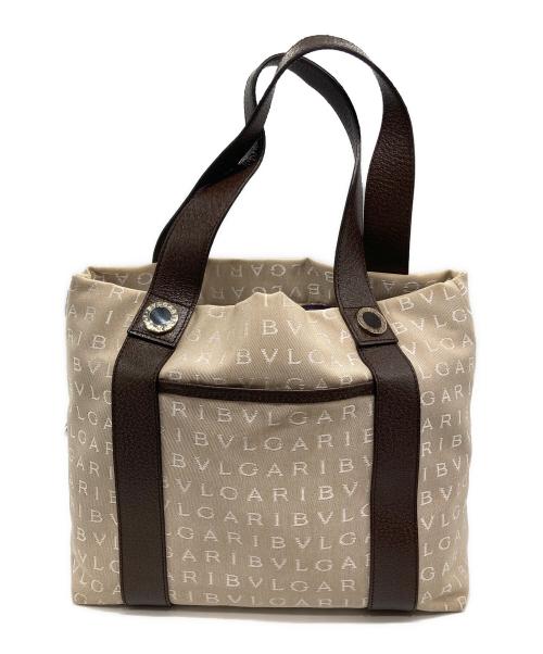 BVLGARI（ブルガリ）BVLGARI (ブルガリ) ロゴマニア ハンドバッグ ベージュの古着・服飾アイテム