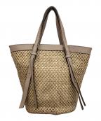 LORISTELLAロリステッラ）の古着「ストローレザートートバッグ」｜ピンク