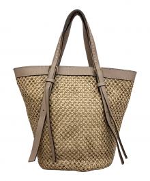 LORISTELLA（ロリステッラ）の古着「ストローレザートートバッグ」｜ピンク