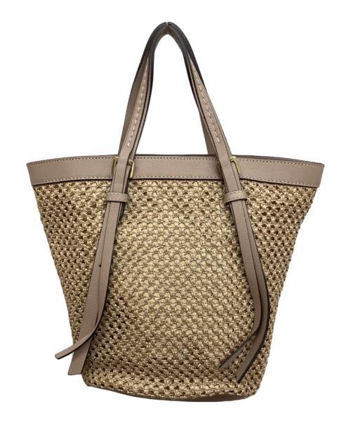 LORISTELLA（ロリステッラ）LORISTELLA (ロリステッラ) ストローレザートートバッグ ピンクの古着・服飾アイテム