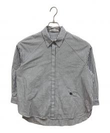 LOUNIE（ルーニー）の古着「先染めラメストライプシャツ」｜ブラック