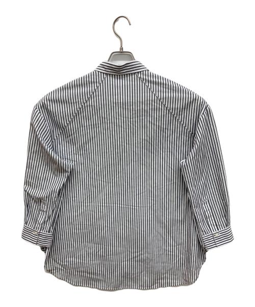 LOUNIE（ルーニー）LOUNIE (ルーニー) 先染めラメストライプシャツ ホワイト×グレー サイズ:38の古着・服飾アイテム