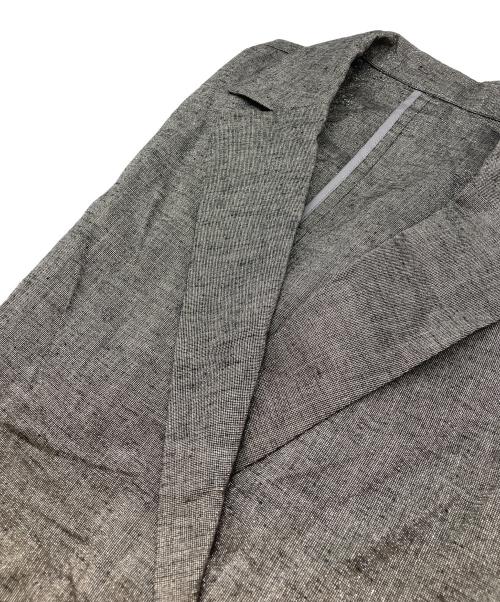 stola.（ストラ）stola. (ストラ) ラメ麻混半袖ジャケット グレー サイズ:38の古着・服飾アイテム