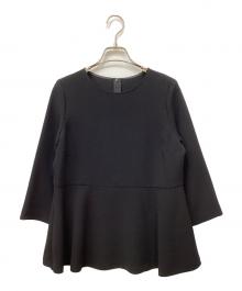 23区（ニジュウサンク）の古着「トリアセダブルジョーゼットペプラムブラウス」｜ブラック