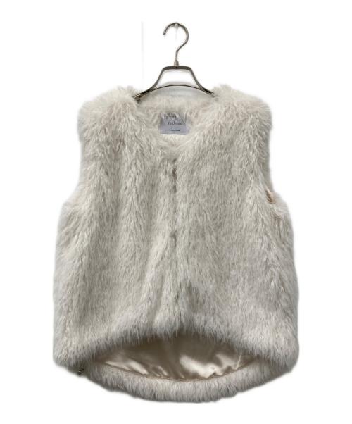 regleam（リグリーム）regleam (リグリーム) DRAWSTRING FUR VEST/ドローストリングファーベスト ホワイト サイズ:FREEの古着・服飾アイテム