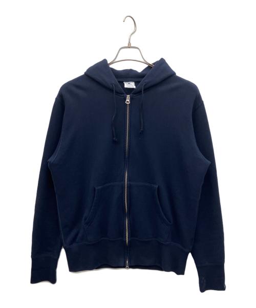 LOOPWHEELER（ループウィラー）LOOPWHEELER (ループウィラー) LOWERCASE (ロウワーケース) ジップパーカー ネイビー サイズ:Mの古着・服飾アイテム