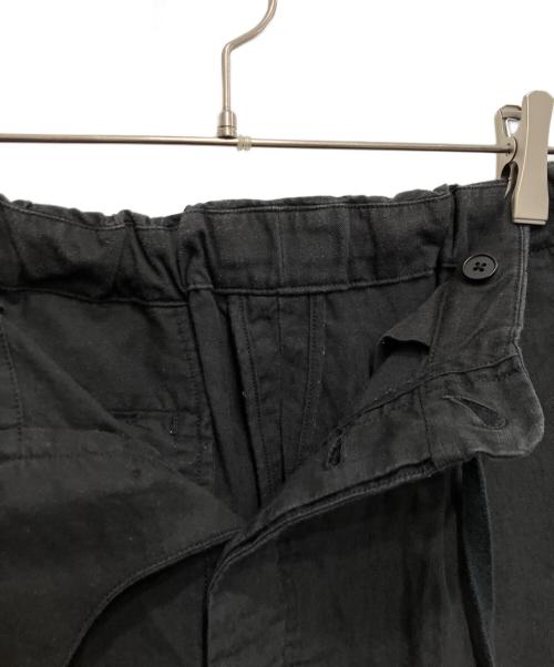 HAVERSACK（ハバーサック）HAVERSACK (ハバーサック) Linen Poplin Wide Pants ブラック サイズ:Mの古着・服飾アイテム