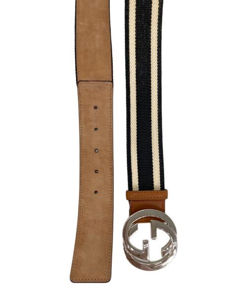 GUCCI（グッチ）GUCCI (グッチ) インターロッキングGベルト ホワイト×ブラックの古着・服飾アイテム