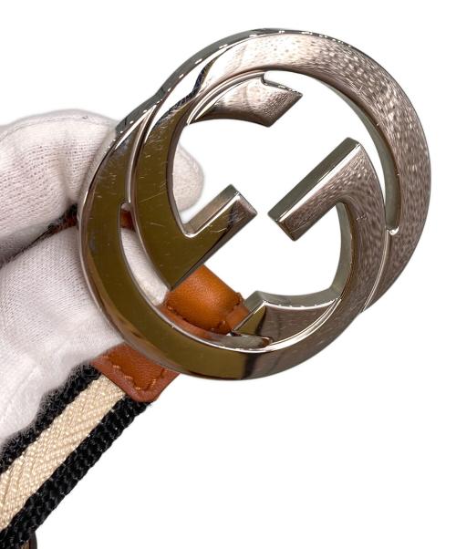 GUCCI（グッチ）GUCCI (グッチ) インターロッキングGベルト ホワイト×ブラックの古着・服飾アイテム