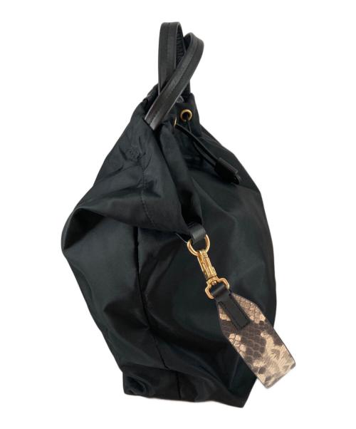 ORSETTO（オルセット）ORSETTO (オルセット) パイソンストラップ2WAYバッグ ブラックの古着・服飾アイテム