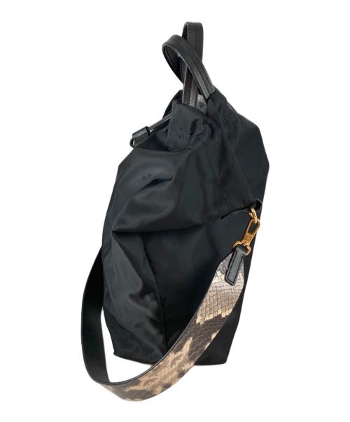 ORSETTO（オルセット）ORSETTO (オルセット) パイソンストラップ2WAYバッグ ブラックの古着・服飾アイテム