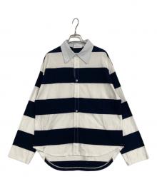 ATTISESSION（アティセッション）の古着「コットン ビッグ ラグビー シャツ」｜ネイビー×ホワイト