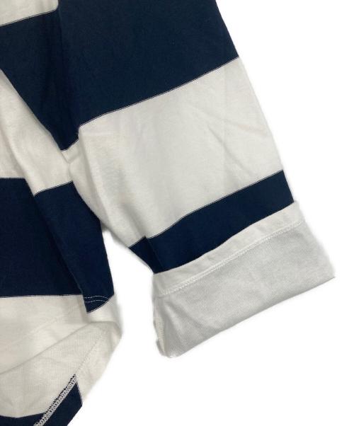 ATTISESSION（アティセッション）ATTISESSION (アティセッション) コットン ビッグ ラグビー シャツ ネイビー×ホワイト サイズ:FREEの古着・服飾アイテム