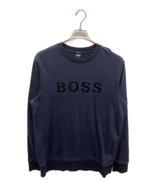 BOSS HUGO BOSS（ボス ヒューゴボス）BOSS HUGO BOSS (ボス ヒューゴボス) ロゴスウェット ネイビー サイズ:XLの古着・服飾アイテム