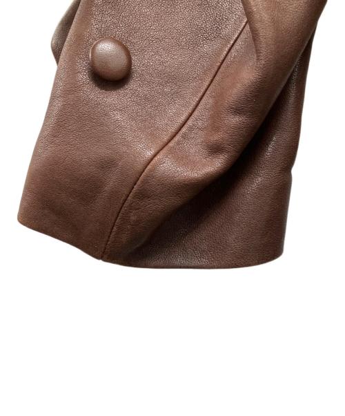 AURALEE（オーラリー）AURALEE (オーラリー) HEAVY LAMB LEATHER COAT ブラウンの古着・服飾アイテム