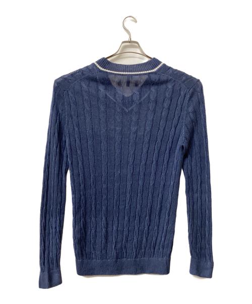 30/70（トレンタセッタンタ）30/70 (トレンタセッタンタ) Vネックリネンニット ブルー サイズ:48の古着・服飾アイテム