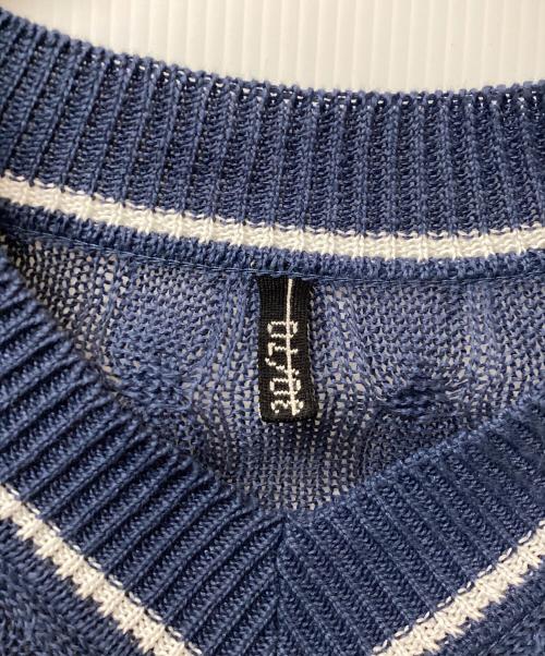 30/70（トレンタセッタンタ）30/70 (トレンタセッタンタ) Vネックリネンニット ブルー サイズ:48の古着・服飾アイテム