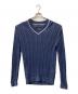 30/70（トレンタセッタンタ）の古着「Vネックリネンニット」｜ブルー