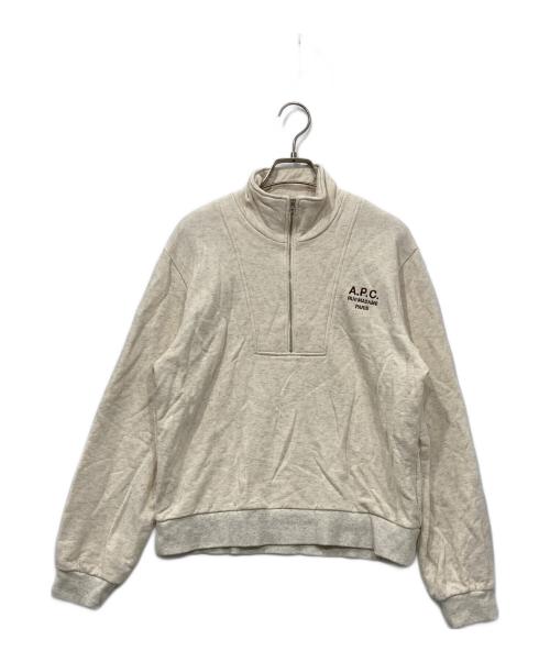 A.P.C.（アーペーセー）A.P.C. (アーペーセー) FREAK'S STORE (フリークストア) 別注ハーフジップスウェット ベージュ サイズ:Ｓの古着・服飾アイテム
