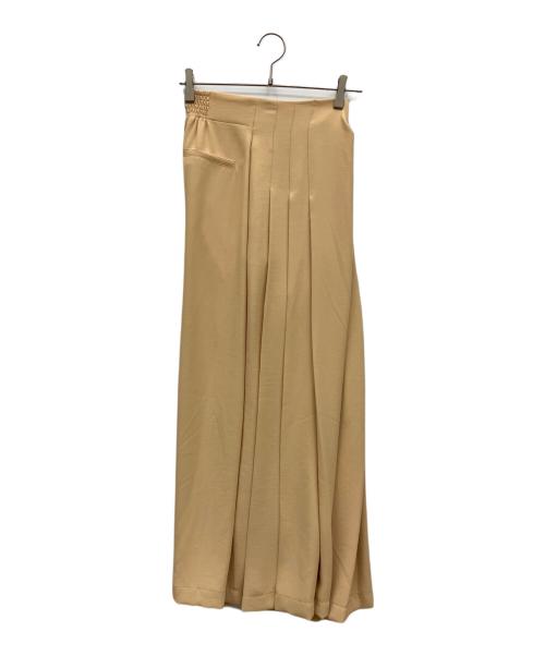 Snidel（スナイデル）Snidel (スナイデル) スーパーワイドタックパンツ ベージュの古着・服飾アイテム