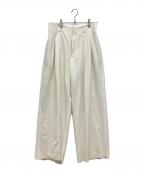 Plageプラージュ）の古着「Hight Waist Tuck パンツ　ハイウエストタックパンツ」｜アイボリー