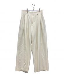 Plage（プラージュ）の古着「Hight Waist Tuck パンツ　ハイウエストタックパンツ」｜アイボリー
