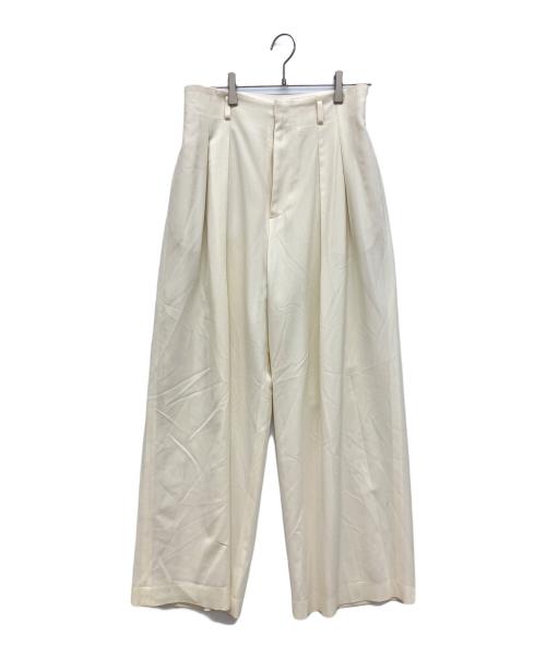 Plage（プラージュ）Plage (プラージュ) Hight Waist Tuck パンツ　ハイウエストタックパンツ アイボリー サイズ:38の古着・服飾アイテム