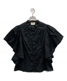 UNITED ARROWS（ユナイテッドアローズ）の古着「ペプラム フレアスリーブ ブラウス」｜ブラック
