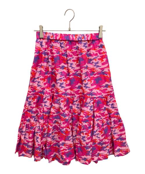 COMME des GARCONS GIRL（コムデギャルソンガール）COMME des GARCONS GIRL (コムデギャルソンガール) 迷彩柄ティアードスカート ショッキングピンク サイズ:XSの古着・服飾アイテム