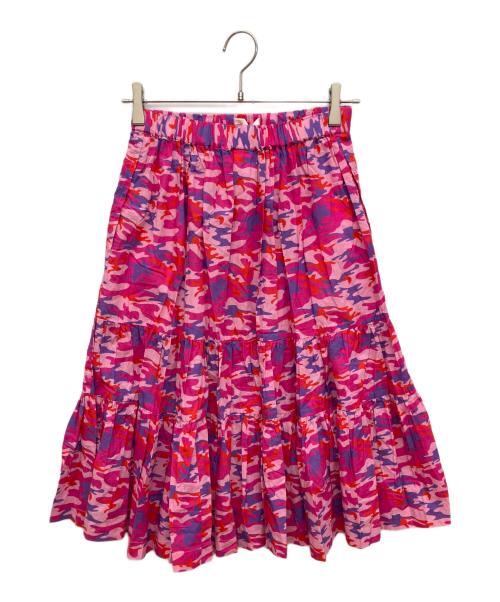 COMME des GARCONS GIRL（コムデギャルソンガール）COMME des GARCONS GIRL (コムデギャルソンガール) 迷彩柄ティアードスカート ショッキングピンク サイズ:XSの古着・服飾アイテム