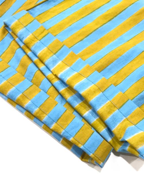 SZ Blockprints（エスゼットブロックプリント）SZ Blockprints (エスゼットブロックプリント) Ron Herman (ロンハーマン) Drawstring Thick Striped Cotton Pants ブルー×イエロー サイズ:Sの古着・服飾アイテム